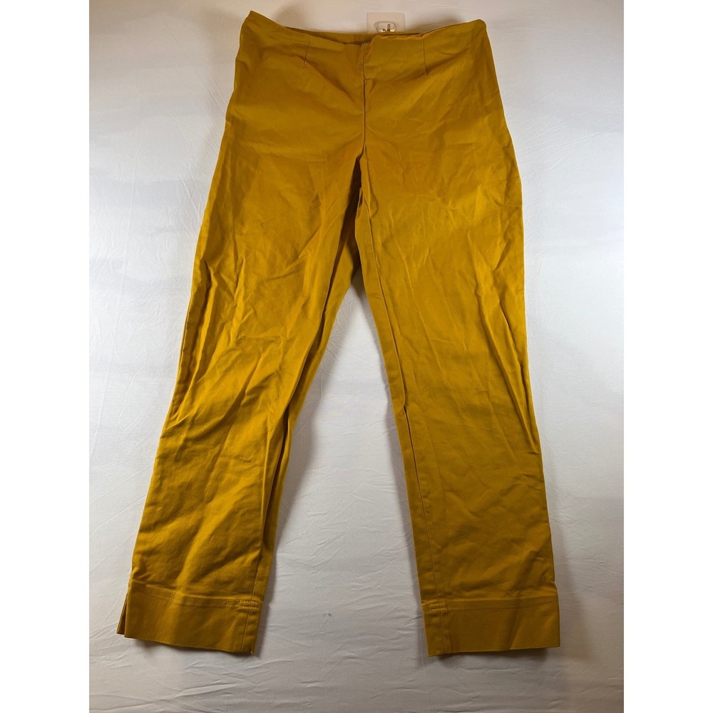 Ellen Tracy Womens Ankle Pants Stretch Cotton Mustard Yellow 6